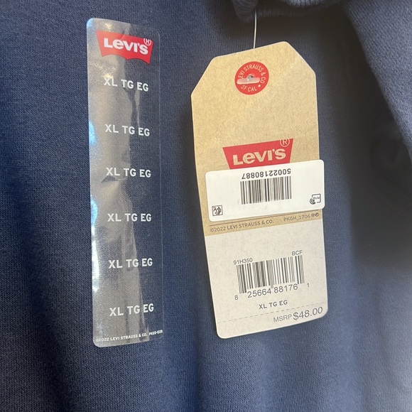 NWT - Levi’s Big Boys Tie Dye Hoodie Sweatshirt + Shorts Set, Blue  - Size XL - Picture 11 of 13